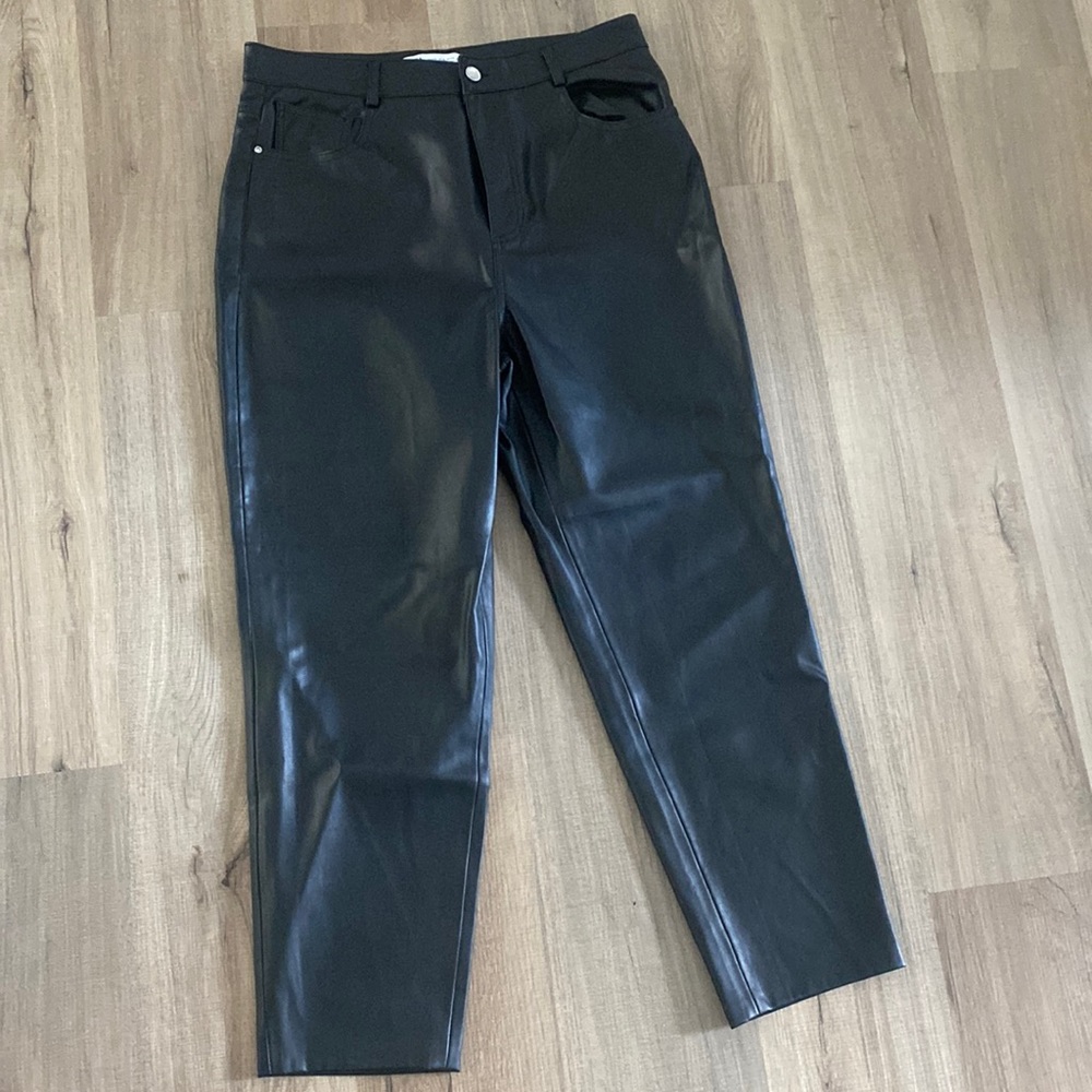 Zara straight leg leather pants